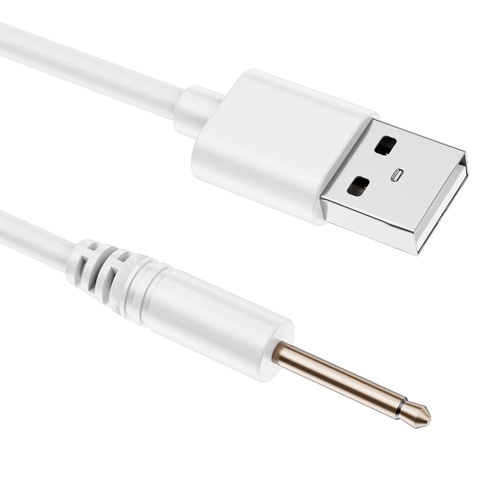 SMICEM 2.5 mm DC Fast Charging, vibrarartor for Women Charging [2 Pack 3.9 feet] DC USB 2.0 Charger Cable, USB to DC Replacement Power Cord, White,