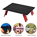 Worparsen Portable Folding Table Camping Ultralight Aluminum Solid Construction Strong Load-Bearing High Stability Mini Size Collapsible Black & Red