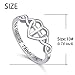 DAOCHONG S925 Sterling Silver Christian Cross Heart Inspirational Faith Bible Verse Ring for Women Teen