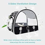 Bird Travel Carrier with Standing Perch,Lightweight Breathable Parrot Cage, Small Pet Carrier Bag with Shoulder Strap,Bird Rat Guinea Pig Squirrel Carrier (Black) - Image 3