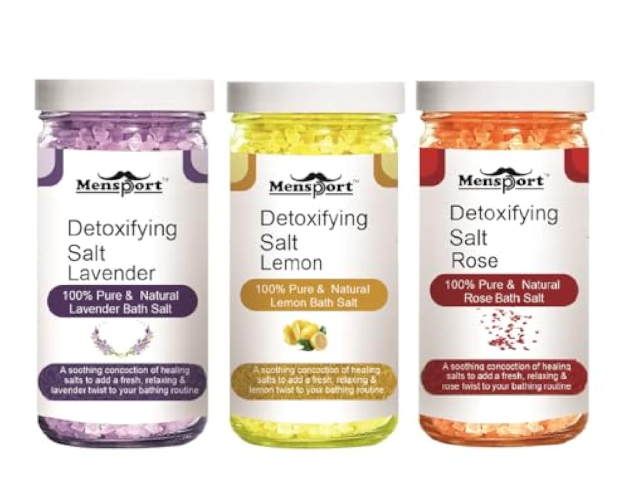Lavender Lemon & Rose Detoxifying Bath Salt Crystal for Muscle Relief