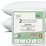 Twillie Protector Almohada 50 x 75 (Lote de 2) Bambú Impermeable, Cremallera y Antiacné – Algodón Natural, Tratamiento Suizo Sanitized® Antiácaros Antibacteriano – Hecho en UE
