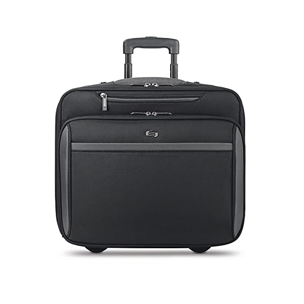 Solo New York 16-Inch Laptop Rolling Case, Overnighter section and remoavble sleeve Black, CLA902-4