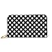 Produktbild JHGFG Mode Handtasche Reißverschluss Brieftasche Tupfenmuster Schwarz Weiß Vektor Telefon Kupplung Geldbörse Abendkupplung Blockieren Leder Brieftasche Multi Card Organizer