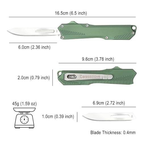 Image of Caressolove Retractable Folding Scalpel Knife with Pocket Clip For Men