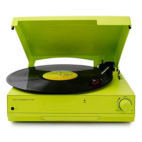 Retro-Plattenspieler Audio Wohnzimmer Heim Vinyl Record Player Vintage-Vinyl Record Player Bluetooth Eingebauter Lautsprecher,Grün