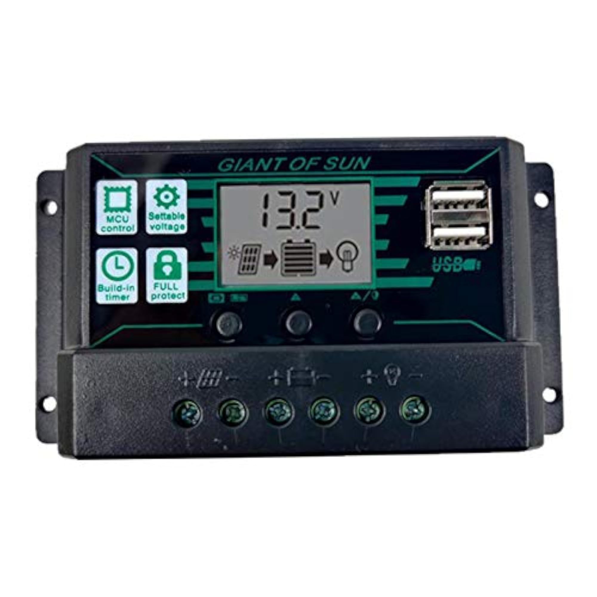 20-60A MPPT PWM Solar Panel Battery Regulator Charge Controller with LCD Display 20A