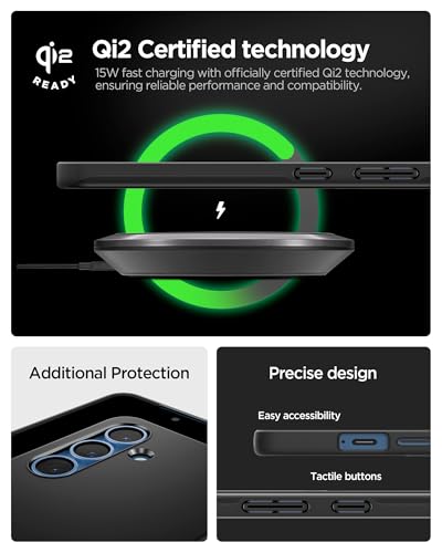 Image of Spigen Thin Fit MagFit | Samsung Galaxy S25 Case [MagSafe] [WPC Qi2 Certified] Galaxy S25 Back Cover | TPU+PC - Black