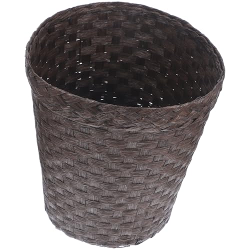 Cesta de almacenamiento de ratán gran capacidad diseño cuadrado café 2