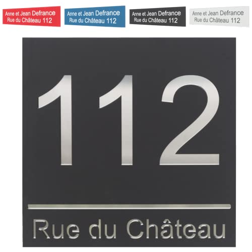 Numéro de maison en acier inoxydable et acrylique mat exceptionnel - Plaque de signalisation de porte moderne Résistant aux intempéries Cover