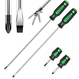 GURADESIGN 4-Piece 12' Long Screwdriver Set Slotted and Phillips, Long & Short Magnetic Screwdriver Set