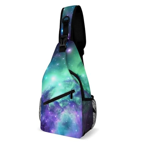 Mochila cruzada deportiva tipo sling Galaxy blanca unisex