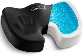 ComfiLife Gel Enhanced Seat Cushion - Non-Slip Orthopedic Gel & Memory Foam Coccyx Cushion for Tailbone Pain - Office Chair Car Seat Cushion - Sciatica & Back Pain Relief (Black)