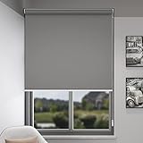 ABOCIDE Custom Corded Blackout Roller Shades, Room Darkeing Roller Blinds for Windows, Rolled Up Win