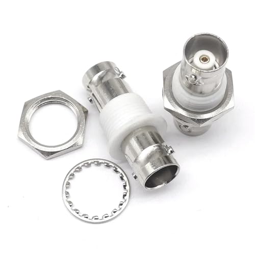 Conector BNC hembra a hembra de cobre de alta pureza con tuerca de fijación recta, 10 uds 5