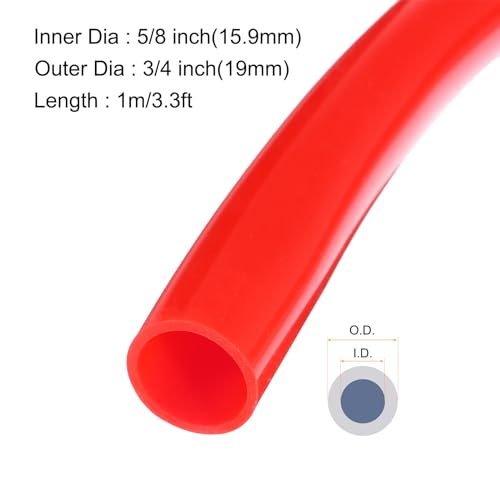 Image of 1m(3.3ft) 16mm(5 /8 inch) ID x 19mm(3 /4 inch) OD Silicone Tubing Red Industrial Plastic Tubing Pure Silicone Hoses for Pump Siphoning Draining Irrigation Brewing