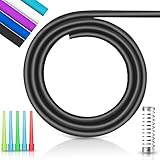 Silicone Hookah Hose Set - Washable Soft Touch 60' Long Water Pipe for Shisha with Stainless Spring & 10 Disposable Tips - Black