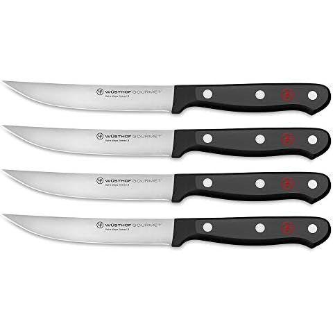 WÜSTHOF Gourmet 4-Piece Steak Knife Set, Black Cover