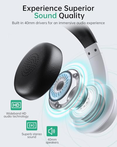 Image of AOC Wireless Headset with Mic for Work, AI Noise Cancelling, Bluetooth | AI Noise Cancelling Mic, Bluetooth 5.3, USB-A /C Dongle Included, Mic Mute, Compatible with PC, Laptop & iPhone