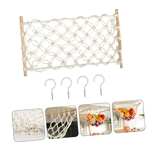 Cesta colgante de red PRETYZOOM para frutas y almacenamiento decorativo 6