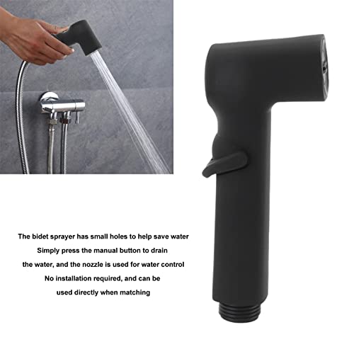 Tissting Bidet Handbrause G1/2 Gewinde Schwarz WC Hand Bidet Brause Badezimmer Sprühkopf für Damenwäsche, Baby Windel Waschmaschine