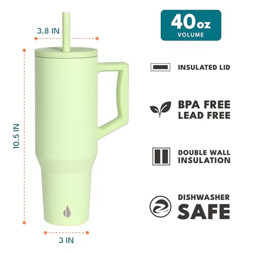 Image of Elemental Spill Proof 40oz Insulated Tumbler with Handle & Straw Travel Mug
