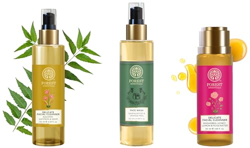 Forest Essentials Essentials for Him Gift Set, Saffron Neem Face Wash & Mashobra Honey Face Wash – Grooming, Hydrating, Clarifying Ayurvedic Skincare for Men
