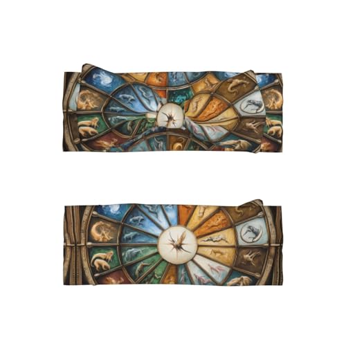 0-6 Months Baby Bow Hairband for Newborn, Infant, Toddler, Elastic Bow Headband, Modern Horoscopes Decorative Headband2