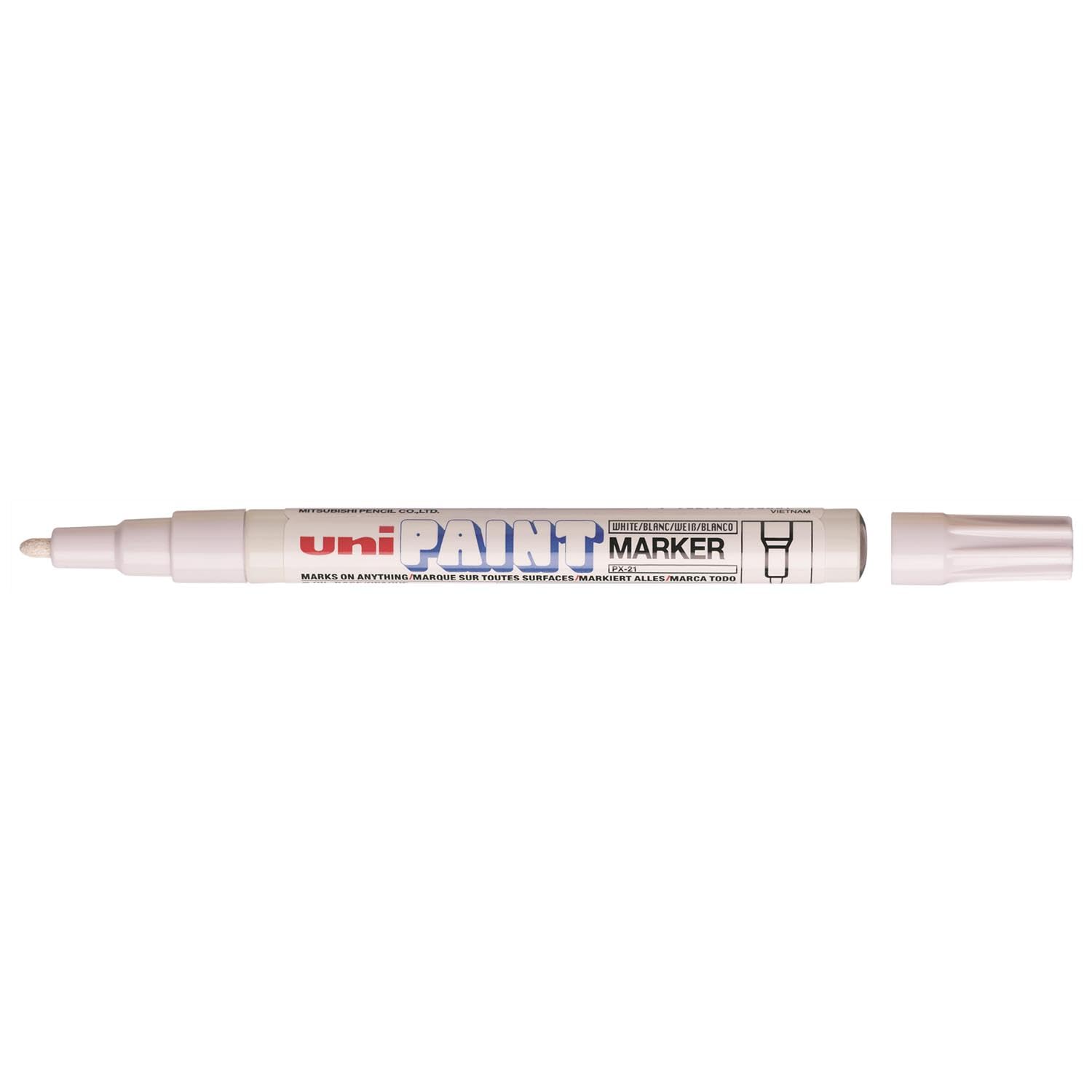 Uni-Ball 718966 PX-21 White Fine Tip Permanent Marker - White
