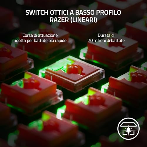 DeathStalker V2 Pro Tenkeyless (Interruttore Rosso) - Tastiera da Gioco Ottica Wireless a Basso Profilo (Interruttori Ottici Lineari, HyperSpeed Wireless, Bluetooth 5.0) Layout USA, Bianco - Tastiera gaming - Immagine 1