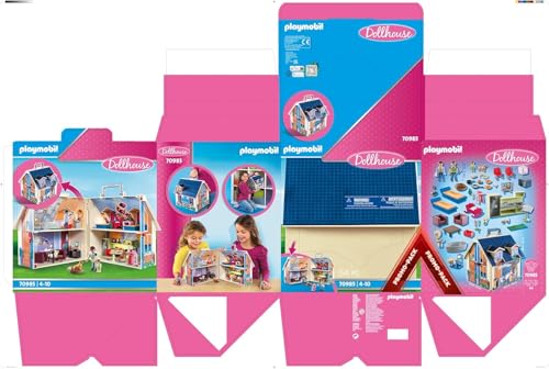 PLAYMOBIL | Dollhouse |Spielzeug für Kinder ab 4 Jahren | Mitnehm-Puppenhaus mit Griff | 70985