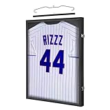 IHEIPYE Jersey Display Case Jersey Frame Large Shadow Box Lockable with UV Protection Acrylic and Hanger for Baseball Basketball Football Soccer Hockey 2XL Sport Jersey Shirt,Black