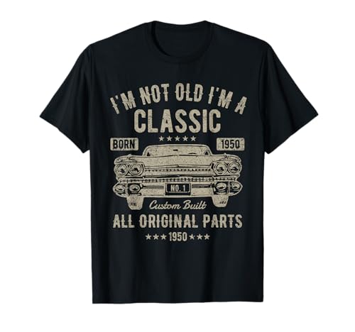 Divertida camiseta de 71 cumpleaños de 71 años de edad, coche clásico nacido en 1950 Camiseta