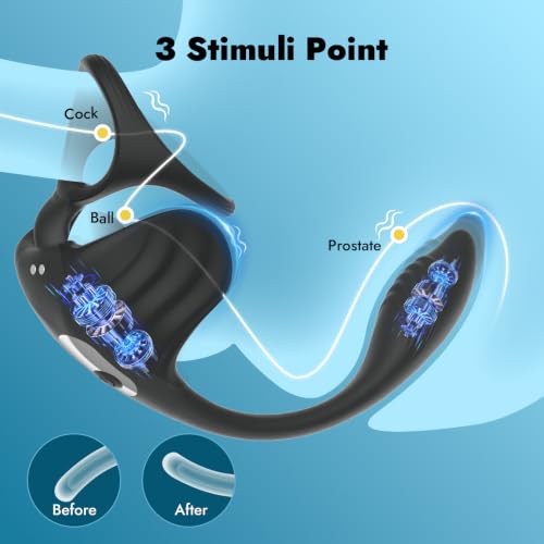 Prostate Massager, Vibrating Cock Ring, Testicle Vibrator, Adult Sex Toys - Image 3