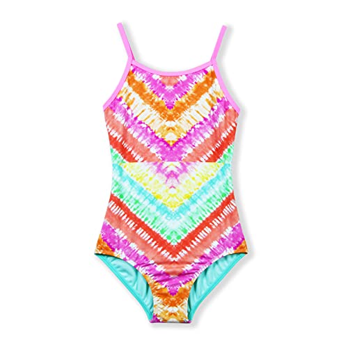 Image of Girls One Piece Swimsuit Sport Tie Dye Backless Swimwear Bathing Suit for Kid