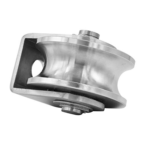 image for Penkwiio Groove Wheel Pulley Stainless Steel Pulley Block Roller Duple