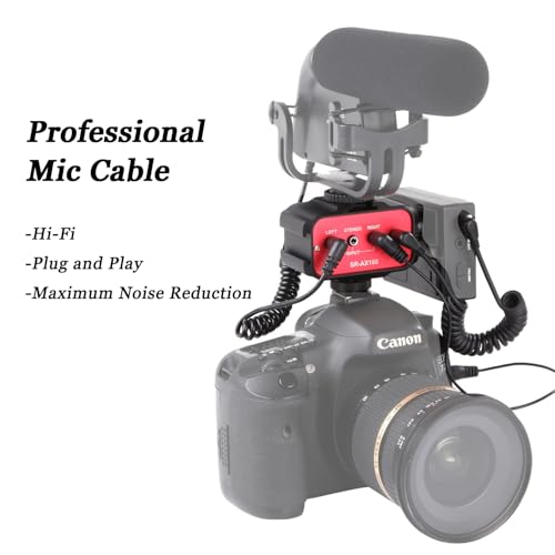 TIEDXIOY 3.5mm TRS to TRS Audio Cable Microphone Cable Compatible with Rode Wireless Pro/Wireless Go 2 / DJI Mic 2 and Hollyland Lark M1 M2 150 Max Duo, 3.5mm Audio Mic Cord for DSLR Cameras-1.7FT