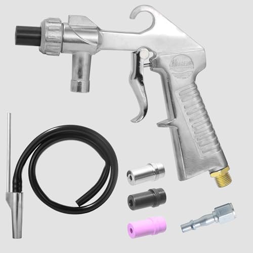HENYEER Sand Blasting Gun Kit with 4 Nozzles and Rubber Hose