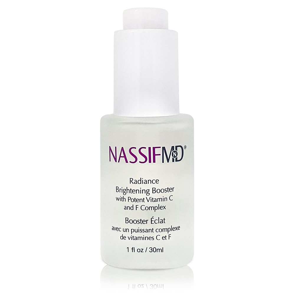 NassifMD Radiance Booster Vitamins C for Face, Brightening serum Dark Spot Remover, Vitamin C with Omega-3 and Squalene Oil