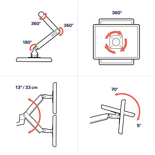 Image of Ergotron - LX Vertical Stacking Dual Monitor Arm, VESA Desk Mount - for 2 Monitors Up to 24 Inches, 7 to 20 lbs Each - Matte Black