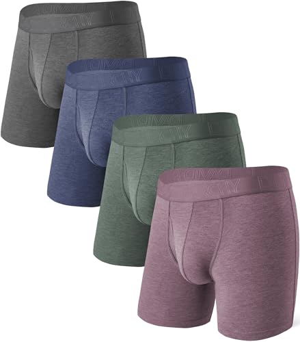 DAVID ARCHY Mens Underwear Boxer Briefs Breathable Soft Moisture-Wicking with Fly Underwear for Men Multipack
