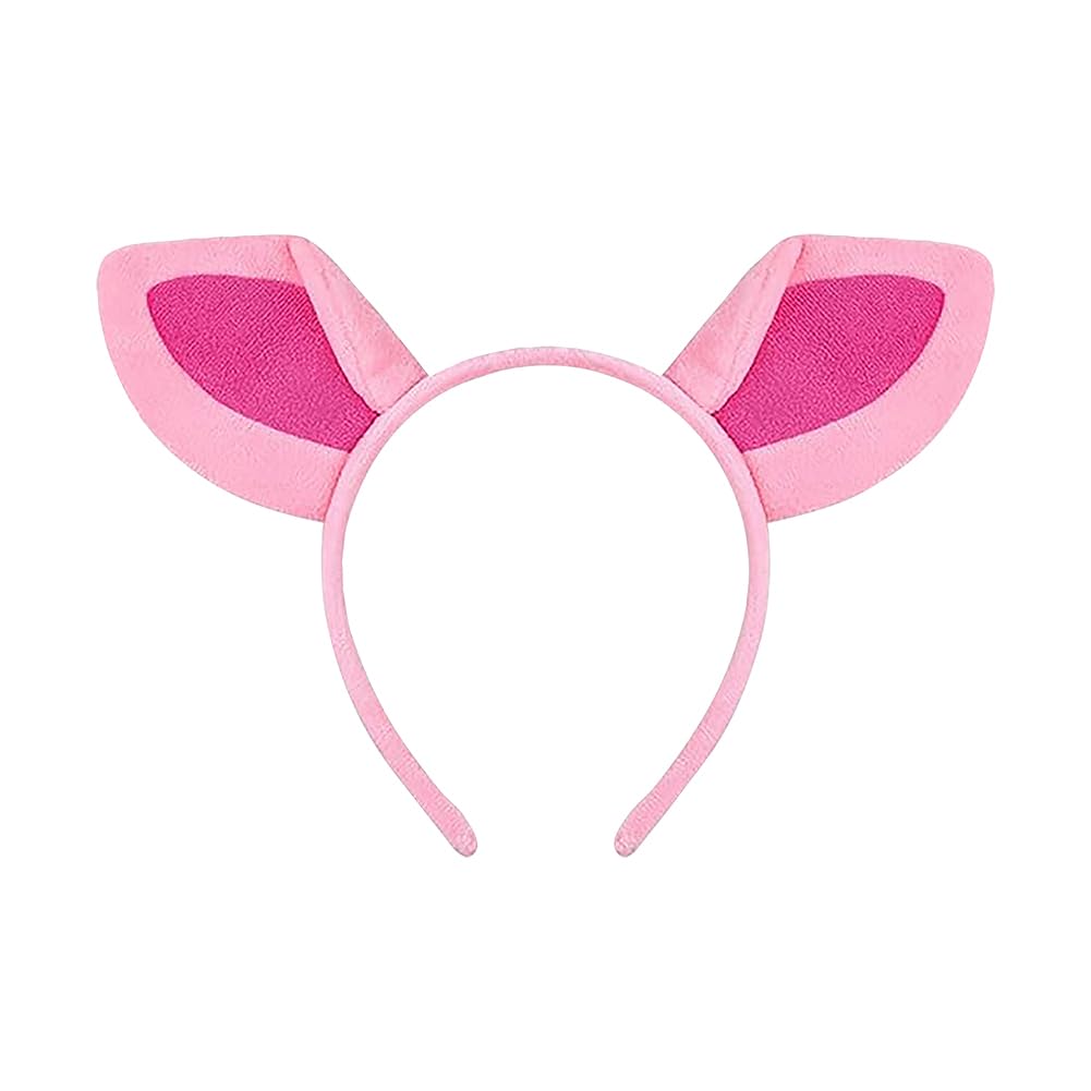 HugeDE Pig Ears Headband Cosplay Animal Ears Hairband Pink Halloween Hair Hoop Cute Animal Head Band Makeup Face Washing Hair Band Festival Costume Headwear for Women Girls