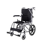CVNIMV Silla de Ruedas de Acero al Carbono Silla de Ruedas de Transporte Plegable con reposabrazos Ajustables y 2 Tipos de Frenos Silla de Ruedas Manual Deportiva (Negro)