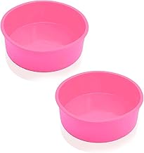Silicone Cake Tins, 2 Pack 6 Inch Round Silicone Cake Mold Pan Silicone Cake Moulds Tins, Nonstick & Quick Release Silicone Baking Tins Silicone Round Cake Mould Set for Layer Cake Cheesecake