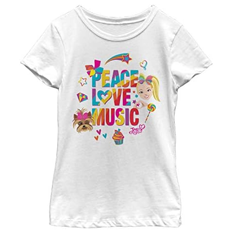 Fifth Sun Girls' Peace Love Music T-Shirt Cover