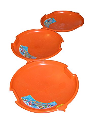 Emsco Group ESP 1055-2 Snow Caterpillar Linkable Disc Sled, 26 Inch 2 Pack, Orange - Thumbnail 2
