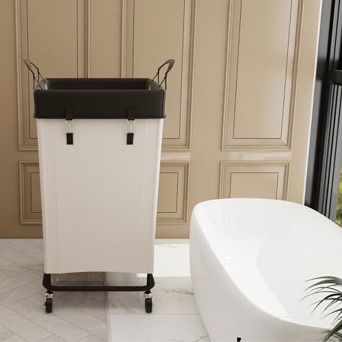 Flybox Laundry Hamper With Wheels, 160L Clothes Large Laundry Basket With Steel Frame And Removable Canvas Laundry Bag thumb #5