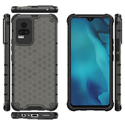 Image of Glasgow Back Case Cover Compatible with Vivo V21E (Stylish Design) -Black