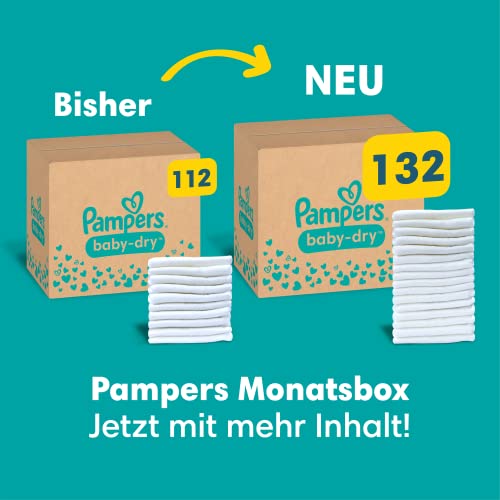 Pampers Windeln Größe 7 (15kg+) Baby-Dry, Extra Large, MONATSBOX, bis zu 12 Stunden Rundum-Auslaufschutz, (1er Pack) 132 Stück – Bild 3