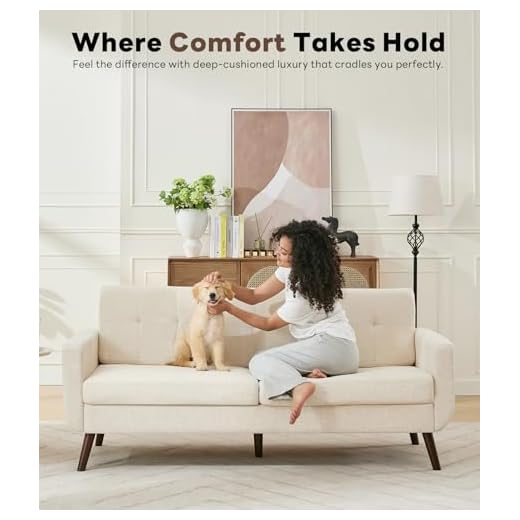 Tbfit 77.2" Beige Linen Loveseat